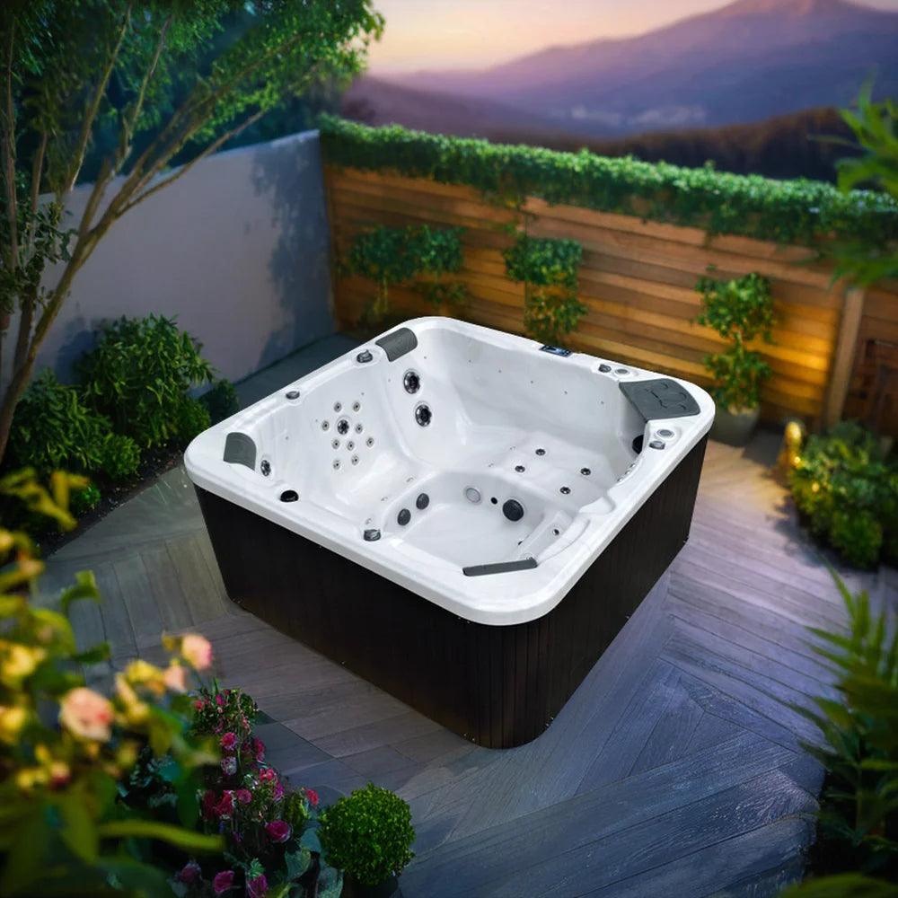 Modern 6-Person Outdoor Spa Hot Tub – Freestanding Acrylic Jacuzzi with Massage Jets & Family Seating