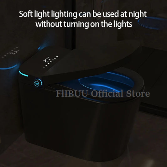 Elongated Smart One-Piece Bidet Toilet with Built-in Tank, Warm Water, Heated Seat & LCD Display