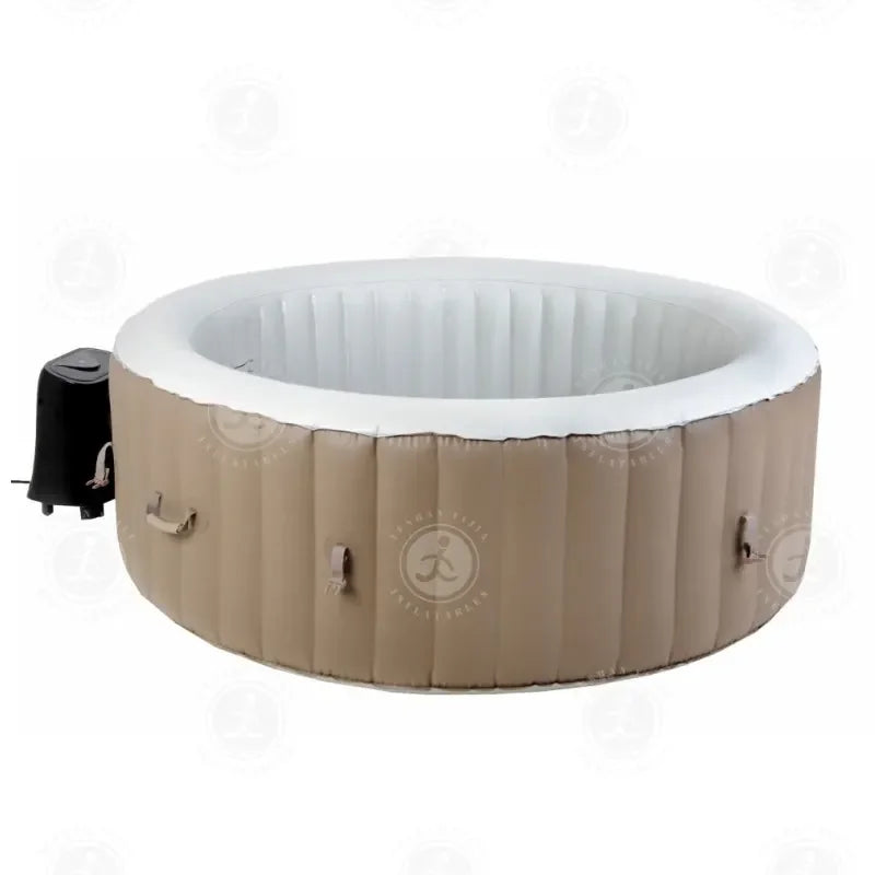 6-Person Round Outdoor Inflatable Jacuzzi – Portable Sauna Spa with Massage Jets