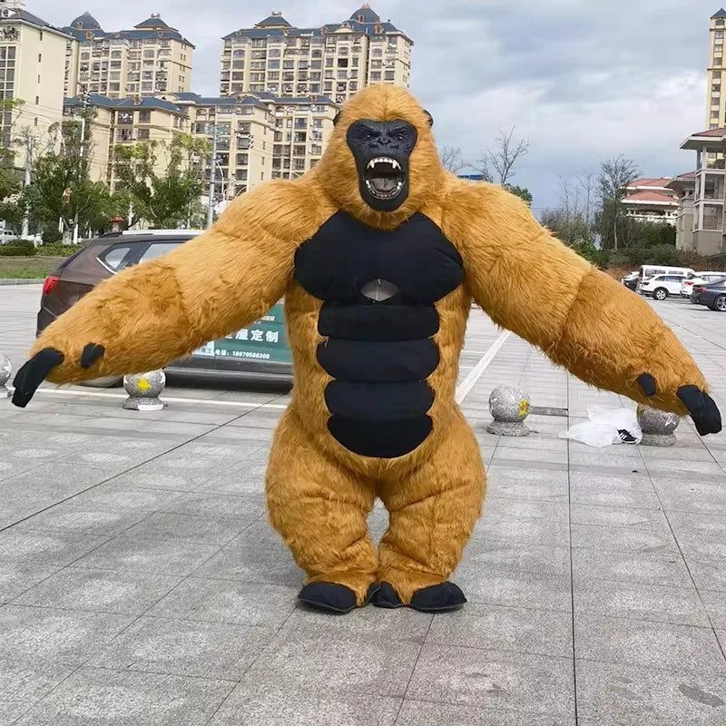 Inflatable King Kong Gorilla Mascot Costume ā Adult Cosplay Plush Cartoon Fursuit (2M/2.6M/3M)