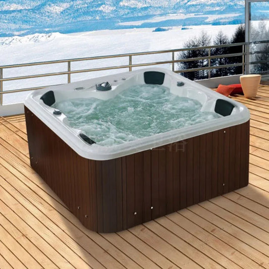 6-Person Outdoor Heated Jacuzzi Spa Pool – Luxury Acrylic Tank with Surf Massage & Skirt Options