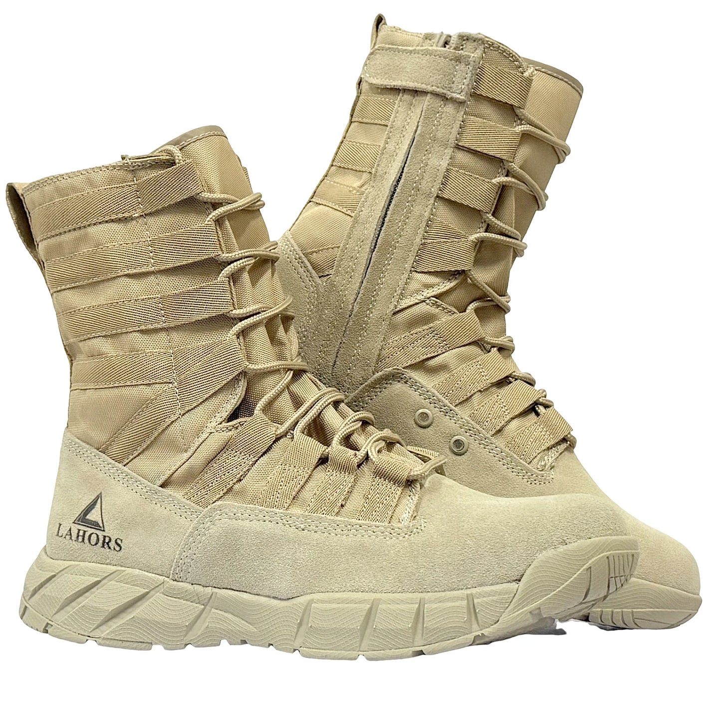 LAHORS Men’s Lightweight Suede Tactical Combat Boots – Outdoor Hiking Desert Army Ankle Boots