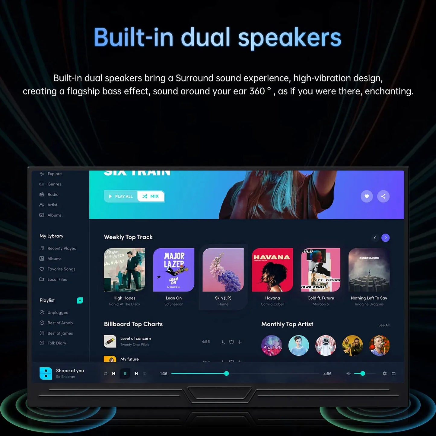 HOESD.a 15.6" Portable Gaming Monitor – Full HD 1080P IPS, HDR10, USB-C/HDMI, Built-in Speakers, for Laptop, Switch, PS5, Xbox