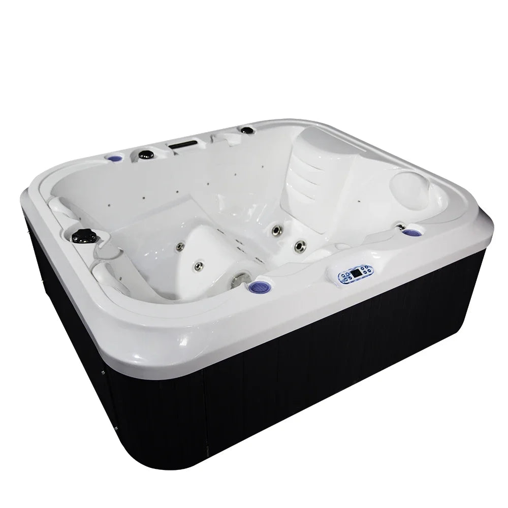3-Person Outdoor Spa Hot Tub Jacuzzi – Luxury Acrylic Whirlpool with Massage Jets & Overflow Design