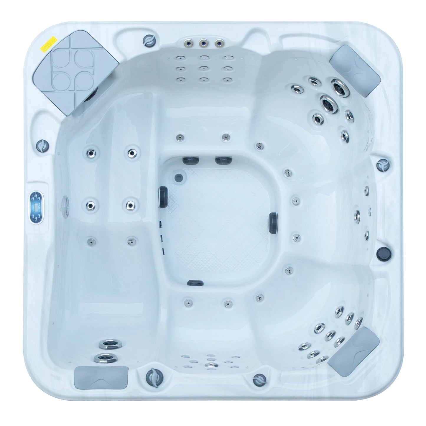 Modern 6-Person Outdoor Spa Hot Tub – Freestanding Acrylic Jacuzzi with Massage Jets & Family Seating