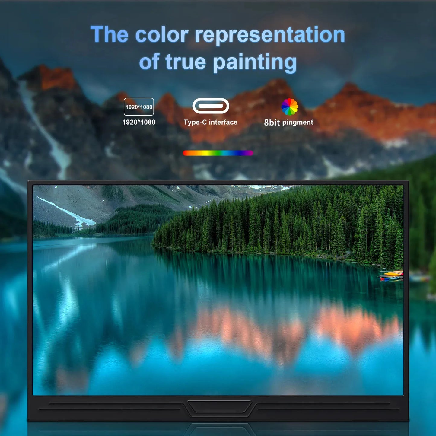 HOESD.a 15.6" Portable Gaming Monitor – Full HD 1080P IPS, HDR10, USB-C/HDMI, Built-in Speakers, for Laptop, Switch, PS5, Xbox