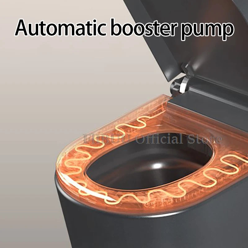 Elongated Smart One-Piece Bidet Toilet with Built-in Tank, Warm Water, Heated Seat & LCD Display