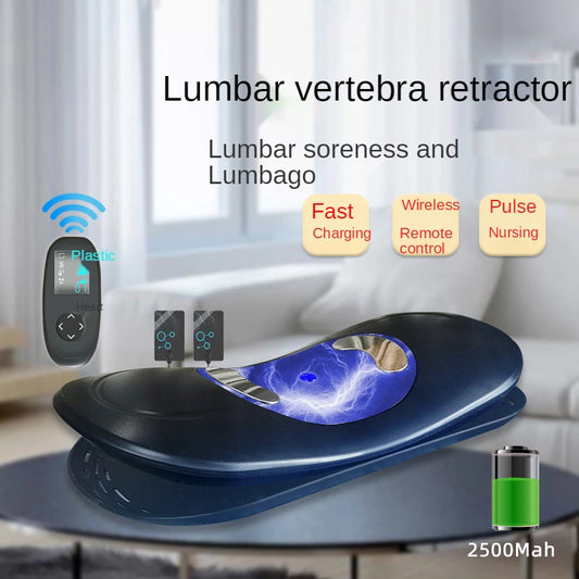 Back Pain Relief Device – EMS Pulse Massage & Lumbar Traction Support
