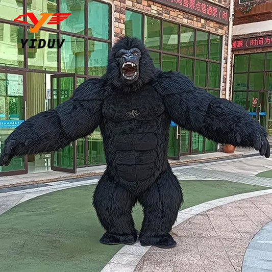 Inflatable King Kong Gorilla Mascot Costume – Adult Cosplay Plush Cartoon Fursuit (2M/2.6M/3M)