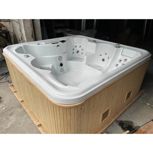 6-Person Outdoor Heated Jacuzzi Spa Pool – Luxury Acrylic Tank with Surf Massage & Skirt Options