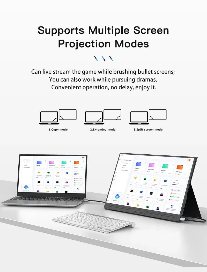 HOESD.a 15.6" Portable Gaming Monitor – Full HD 1080P IPS, HDR10, USB-C/HDMI, Built-in Speakers, for Laptop, Switch, PS5, Xbox