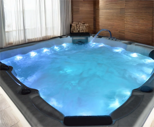 Modern 6-Person Outdoor Spa Hot Tub – Freestanding Acrylic Jacuzzi with Massage Jets & Family Seating
