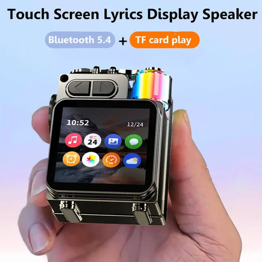 Smart Touchscreen Bluetooth Speaker – Mini Portable Wireless Audio Player with Hands-Free Calling, MP3 Music Box, TF Card Support & App Control